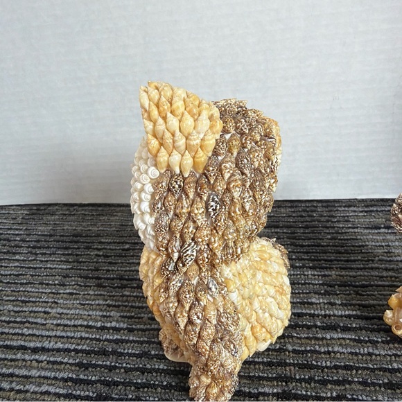 Sea Shell Folk Art Cat Figurine Set-Vintage - Picture 4 of 7